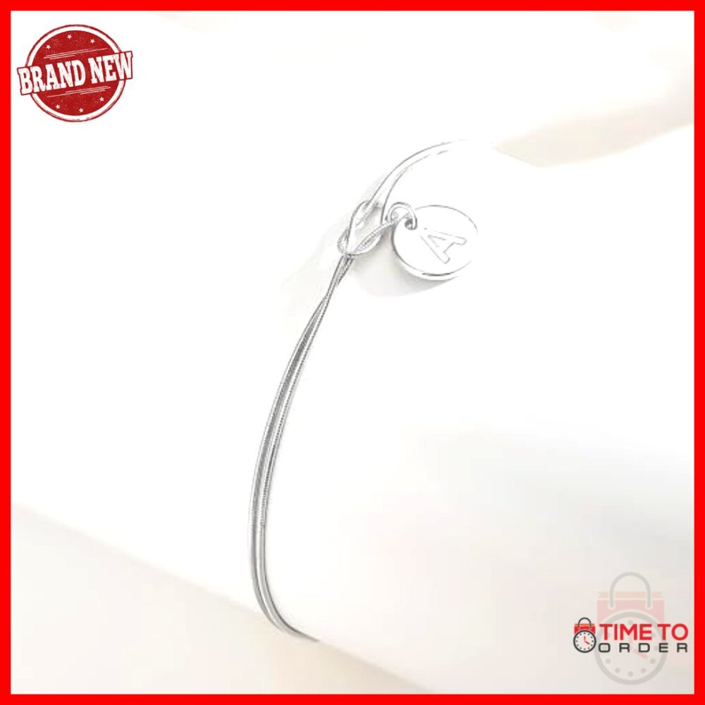 Sterling Silver Gold Plated Initial Bracelet Love… - image 7